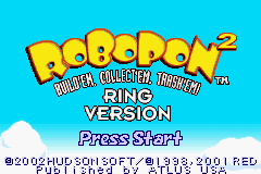 Robopon 2 Cross Version title screen for GameBoy Advance